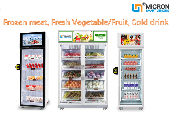 умный автомат холодильника с овощем продажи читателя кредитной карточки, плодом, замороженным мясом